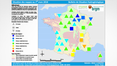 Etat des nappes d'eau souterraine au 1er mars 2018 - BRGM | Biodiversité | Scoop.it