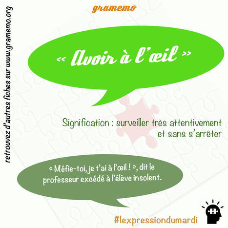 Avoir à l'œil — #lexpressiondumardi 214/52 | FLE CÔTÉ COURS | Scoop.it