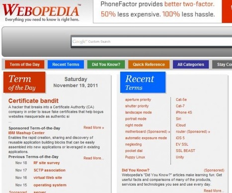 webopedia – Una enciclopedia sobre términos de tecnología | TIC Pedagogía 2011-12 | EduTIC | Scoop.it