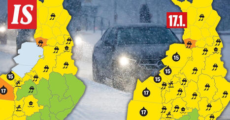 Varoituskartta hohtaa keltaisena &ndash; mahdollisesti vaarallinen ajos&auml;&auml; l&auml;hes koko Suomeen | 1Uutiset - Lukemisen t&auml;hden | Scoop.it