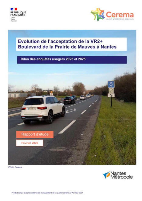 Evolution de l&rsquo;acceptation de la voie r&eacute;serv&eacute;e au covoiturage boulevard de la Prairie de Mauves &agrave; Nantes. Bilan des enqu&ecirc;tes usagers 2023 et 2025 - Cerema | Veille s&eacute;curit&eacute; routi&egrave;re - infrastructure du Cerema | Scoop.it