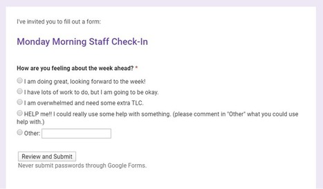 The Power and Simplicity of a Weekly Staff Check-In by Allyson Apsey (Especially during labour disruption a staff & admin check-in either in person or electronically acknowledges the challenges and... | Education 2.0 & 3.0 | Scoop.it