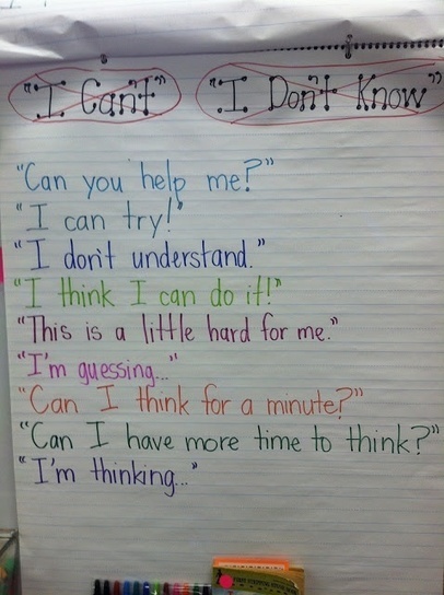 9 Alternatives To "I Don't Know" and "I Can't" | All Things Elementary... Math | Scoop.it