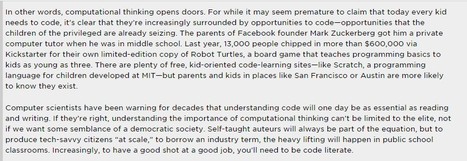 Coding: The New Literacy #makereducation | E-Learning-Inclusivo (Mashup) | Scoop.it