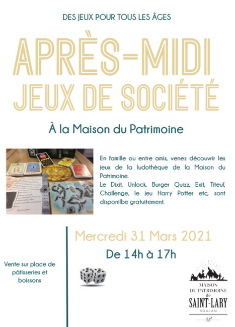 Saint-Lary Soulan : jeux de société à la Maison du patrimoine le 31 mars | Vallées d'Aure & Louron - Pyrénées | Scoop.it