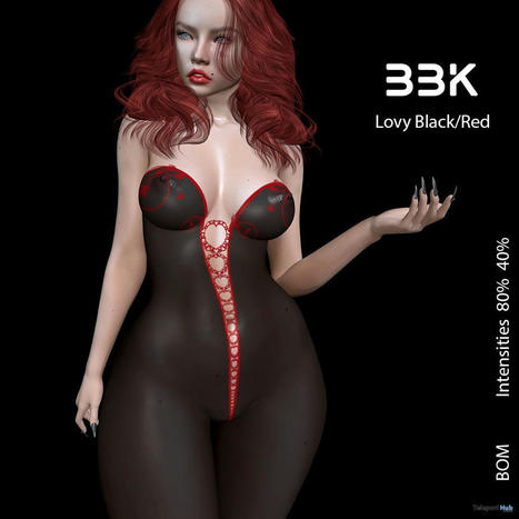 Lovy Black & Red BOM Bodysuit October 2021 Group Gift by BouBouKi | Teleport Hub - Second Life Freebies | Second Life Freebies | Scoop.it
