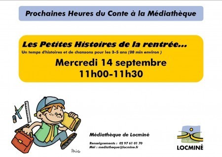 Heure du conte du mois de septembre | Médiathèque de Locminé [56] | -thécaires | Actualité(s) des Bibliothèques | Scoop.it