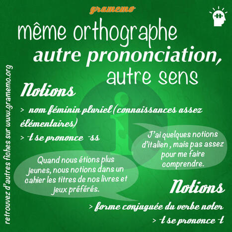 Notions ou notions &ndash; Attention, homographes ! | FLE C&Ocirc;T&Eacute; COURS | Scoop.it