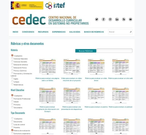 Cedec lanza un nuevo banco de rúbricas y otros documentos asociados al proyecto EDIA | Education 2.0 & 3.0 | Scoop.it