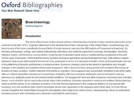 Annotated Bibliography of Bioarchaeology ~ Powered By Osteons | Archaeology Tools | Scoop.it
