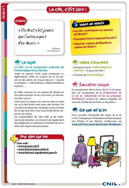 Fiches pédagogiques de la CNIL | FLE CÔTÉ COURS | Scoop.it