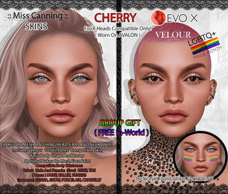Cherry Skin For Lelutka EvoX June 2022 Group Gift by Miss Canning | Teleport Hub - Second Life Freebies | Second Life Freebies | Scoop.it