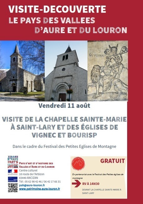 Festival des petites églises de montagne : en partenariat avec le Pays d'Art et d'Histoire des vallées d'Aure et du Louron, visite de trois églises de la vallée d'Aure le 11 août | Vallées d'Aure & Louron - Pyrénées | Scoop.it