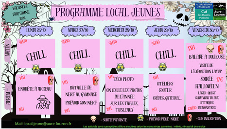 Programme du Local Jeunes d'Arreau pour les vacances de Toussaint | Vall&eacute;es d'Aure & Louron - Pyr&eacute;n&eacute;es | Scoop.it