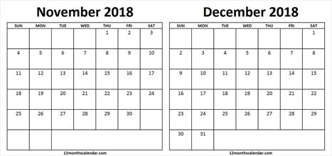 November December 18 Calendar Template In Printable Calendar 19 Scoop It