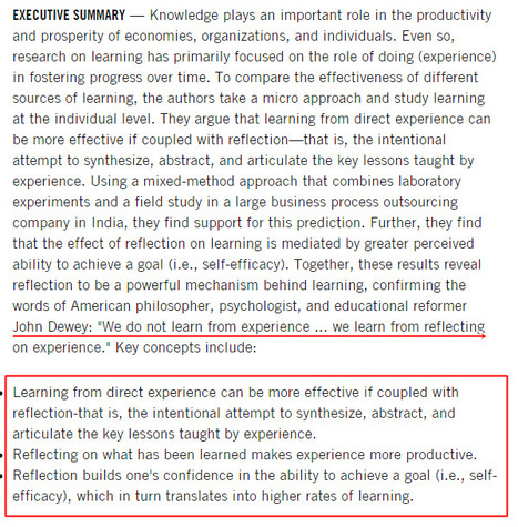 Learning By Thinking: How Reflection Improves Performance &mdash; Harvard Business School | 21st Century Learning and Teaching | Scoop.it