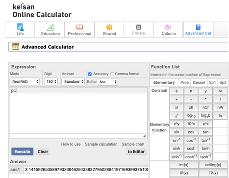 Una calculadora online avanzada de Casio con 130 dígitos de precisión  | tecno4 | Scoop.it