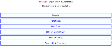 English-Finnish Sentences from the Tatoeba Project | 1Uutiset - Lukemisen tähden | Scoop.it