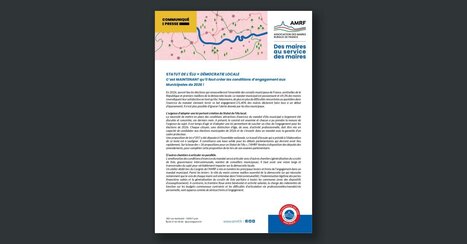 Statut de l’élu = démocratie locale : C’est MAINTENANT qu’il faut créer les conditions d’engagement aux Municipales de 2026 | Veille juridique du CDG13 | Scoop.it