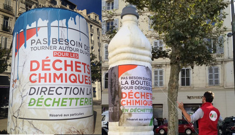 EcoDDS pose ses bidons, bouteilles et pots de peintures g&eacute;ants dans les grandes agglom&eacute;rations &ndash; EcoDDS | Pr&eacute;vention du risque chimique | Scoop.it
