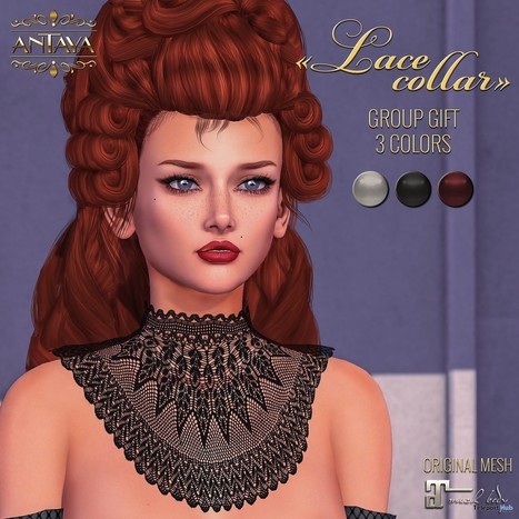 Lace Collar 3 Colors March 2019 Group Gift by ANTAYA | Teleport Hub - Second Life Freebies | Second Life Freebies | Scoop.it