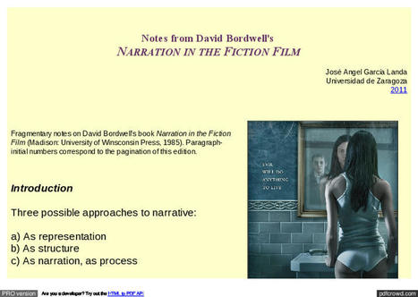 (PDF) Notes from David Bordwell's NARRATION IN THE FICTION FILM | José Angel García Landa - Academia.edu | Retrospection | Scoop.it