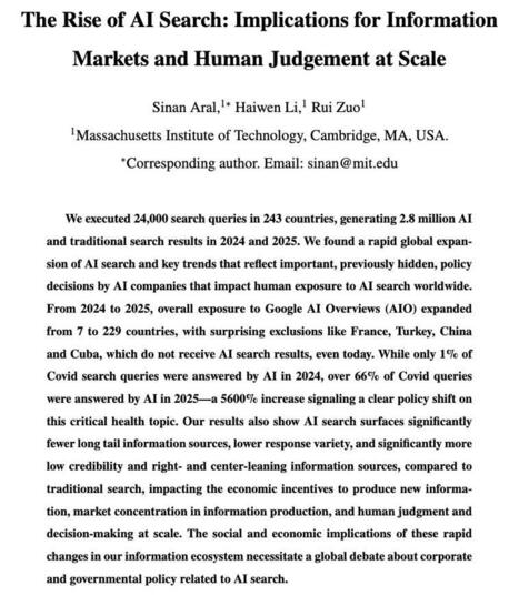 We just ran 2.8 million search queries in 243 countries in 2024 and 2025, generating both AI and traditional search results to understand the implications of the Rise of AI Search.... Search is&hellip; |... | Notebook or My Personal Learning Network | Scoop.it