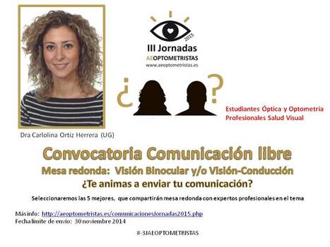 Convocatoria libre comunicaciones en III Jornadas AEOPTOMETRISTAS | Formación Optometristas 2.0 | Scoop.it