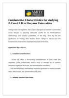 Fundamental Characteristics for studying B.Com LLB in Haryana Universities | Amity University | Scoop.it