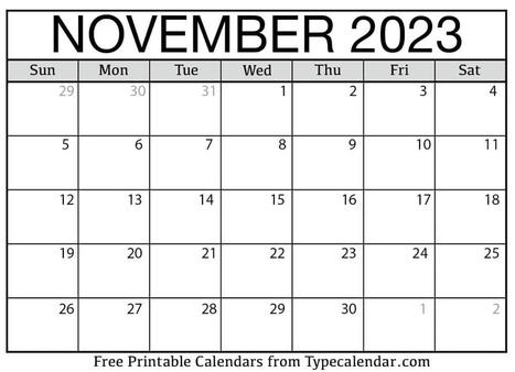 Free Printable November 2023 Calendars - Download | Printable Calendars 2023 | Scoop.it