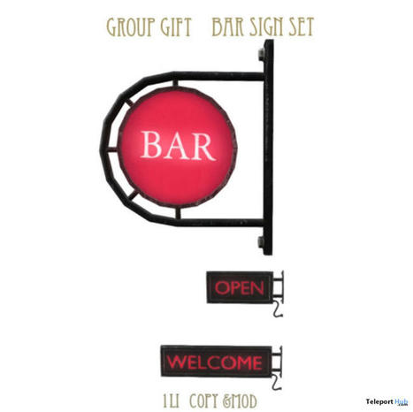 Bar Sign Set September 2021 Group Gift by D-LAB | Teleport Hub - Second Life Freebies | Second Life Freebies | Scoop.it