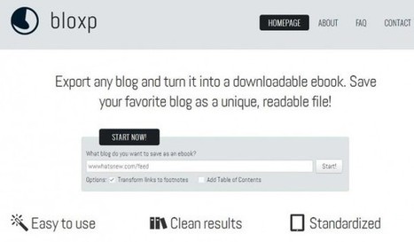 Bloxp, transforma tu blog en un libro electrónico | Didactics and Technology in Education | Scoop.it