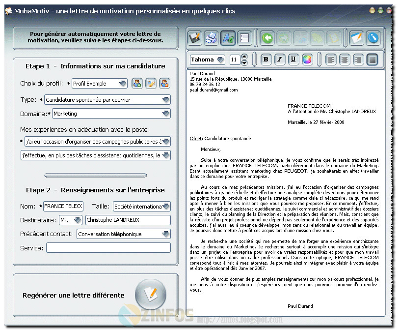 MobaMotiv - générateur de lettre 