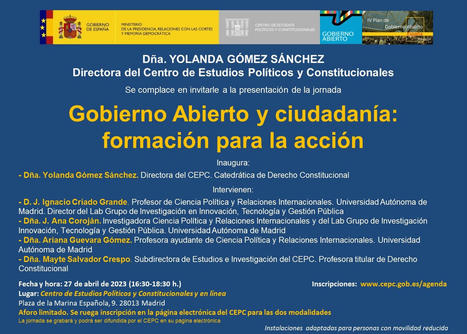 Jornada "Gobierno Abierto y ciudadanía: formación para la acción" | CEPC | Evaluación de Políticas Públicas - Actualidad y noticias | Scoop.it