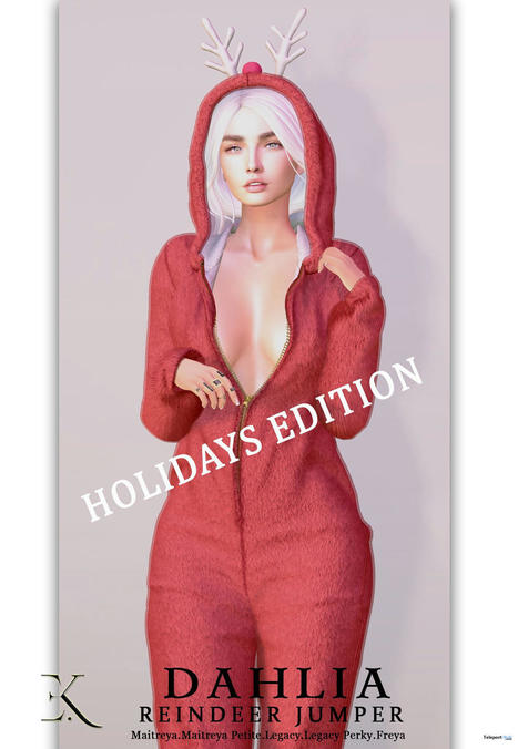 Dahlia Reindeer Jumper Red December 2021 Group Gift by E.K | Teleport Hub - Second Life Freebies | Second Life Freebies | Scoop.it