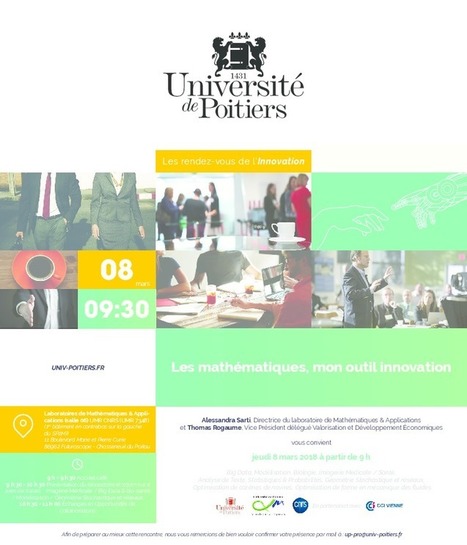 Université de Poitiers - Les mathématiques, mon outil innovation - le 08/03/2018 - De 09h à 12h | Créativité et territoires | Scoop.it