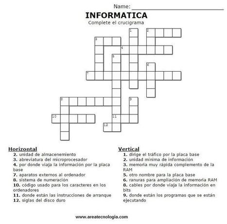 Juegos Vocabulario de Informatica para Imprimir | tecno4 | Scoop.it