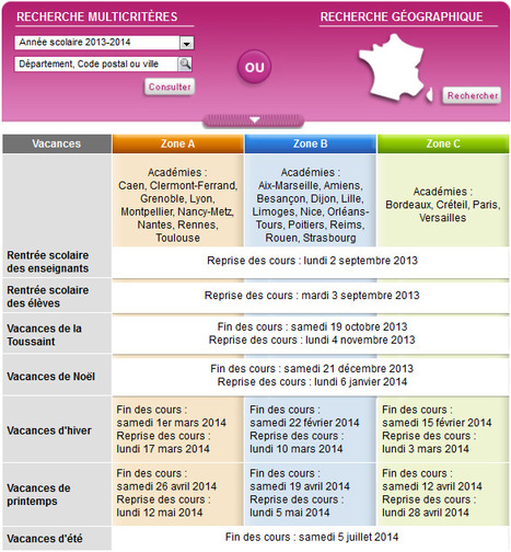 Le calendrier scolaire - Ministère de l'Éducation nationale | Education & Numérique | Scoop.it