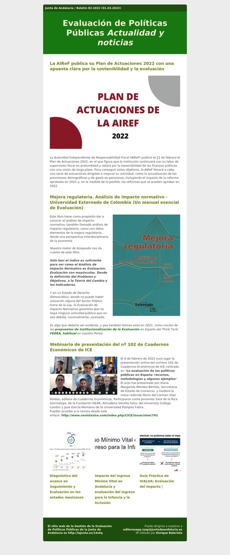 Boletín nº82 de Evaluación de Políticas Públicas. Actualidad y noticias | Evaluación de Políticas Públicas - Actualidad y noticias | Scoop.it