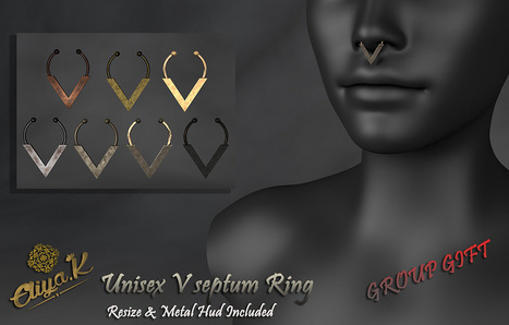 Eliya.K Presents UNISEX V septum Group Gift | Just join the … | 亗 Second Life Freebies Addiction & More 亗 | Scoop.it