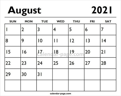 2021 Calendar Template Excel