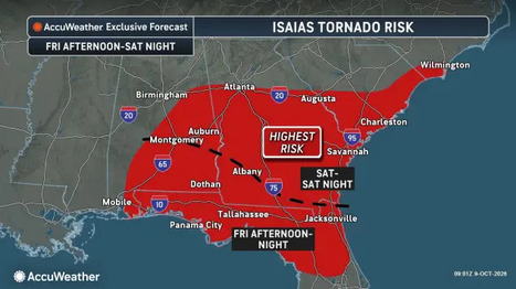 Isaias may spin up tornadoes, waterspouts as it tracks across the Southeast this weekend - Accuweather | Operation Deimos | Scoop.it