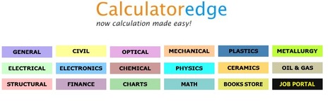 Free Online Calculators for Electrical, Mechanical, Electronics, Chemical,Construction, Optical, Medical, Physics, etc... | Mediawijsheid in het VO | Scoop.it