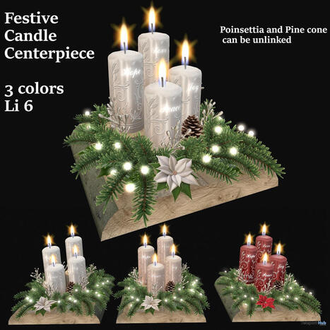 Festive Candle Centerpiece December 2025 Group Gift by OPI | Teleport Hub - Second Life Freebies | Second Life Freebies | Scoop.it