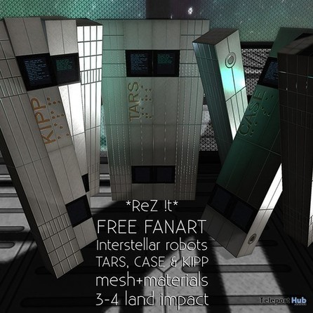 Interstellar Robots TARS, CASE & KIP Robots by ReZ It | Teleport Hub - Second Life Freebies | Teleport Hub | Scoop.it