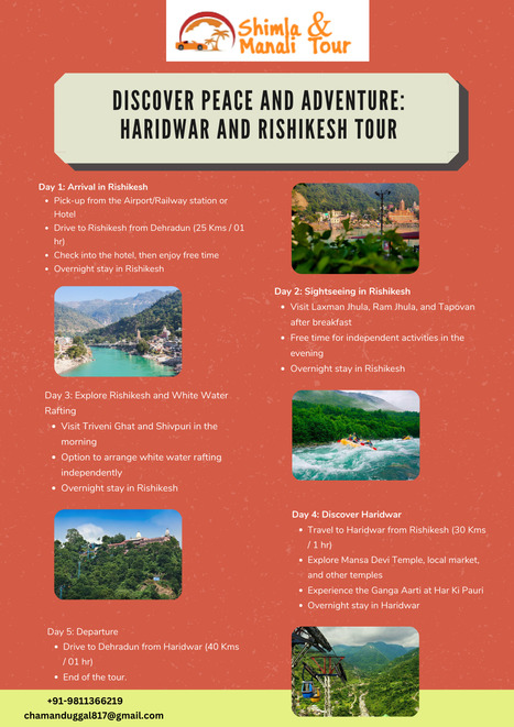 Experience the spiritual and adventurous attractions of Haridwar and Rishikesh with our well-planned vacation package. | shimlaandmanalitour | Scoop.it