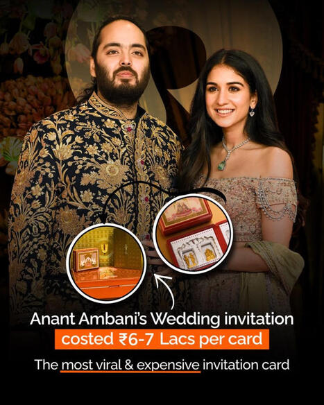 As per the reports the cost of Anant Ambani&rsquo;s wedding invitation was ₹6 to 7 lakh per card. Not per box. Per card. What stood out wasn&rsquo;t the invitation itself, but what it communicated. Every&hellip; |... | Indian Travellers | Scoop.it