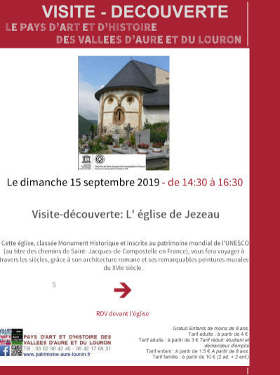 Visite de l'église de Jézeau le 15 septembre | Vallées d'Aure & Louron - Pyrénées | Scoop.it