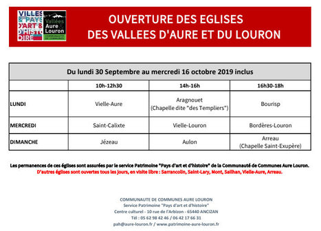 Ouverture des églises d'Aure et Louron en ce début d'automne | Vallées d'Aure & Louron - Pyrénées | Scoop.it