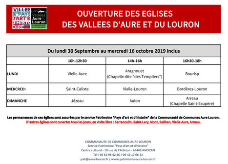 Ouverture des &eacute;glises d'Aure et Louron en ce d&eacute;but d'automne | Vall&eacute;es d'Aure & Louron - Pyr&eacute;n&eacute;es | Scoop.it